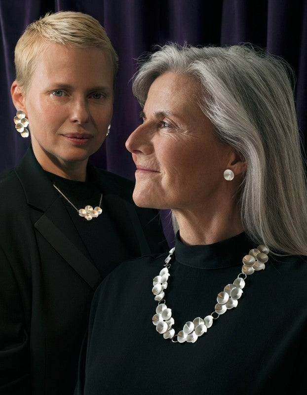 Kalevala Echoes earrings, big silver, Kalevala Modern