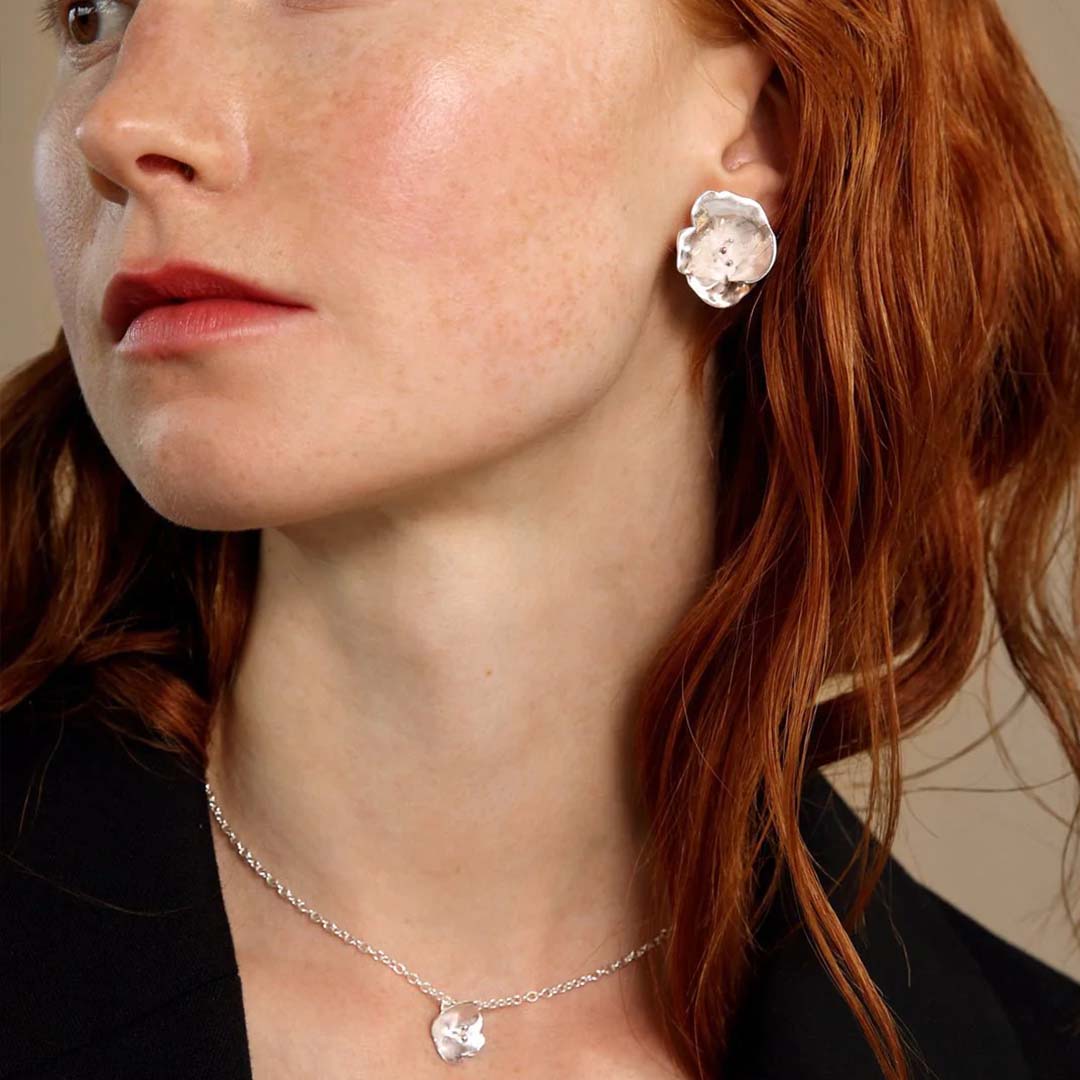 Kalevala Summer Night Rose, Earrings, Silver