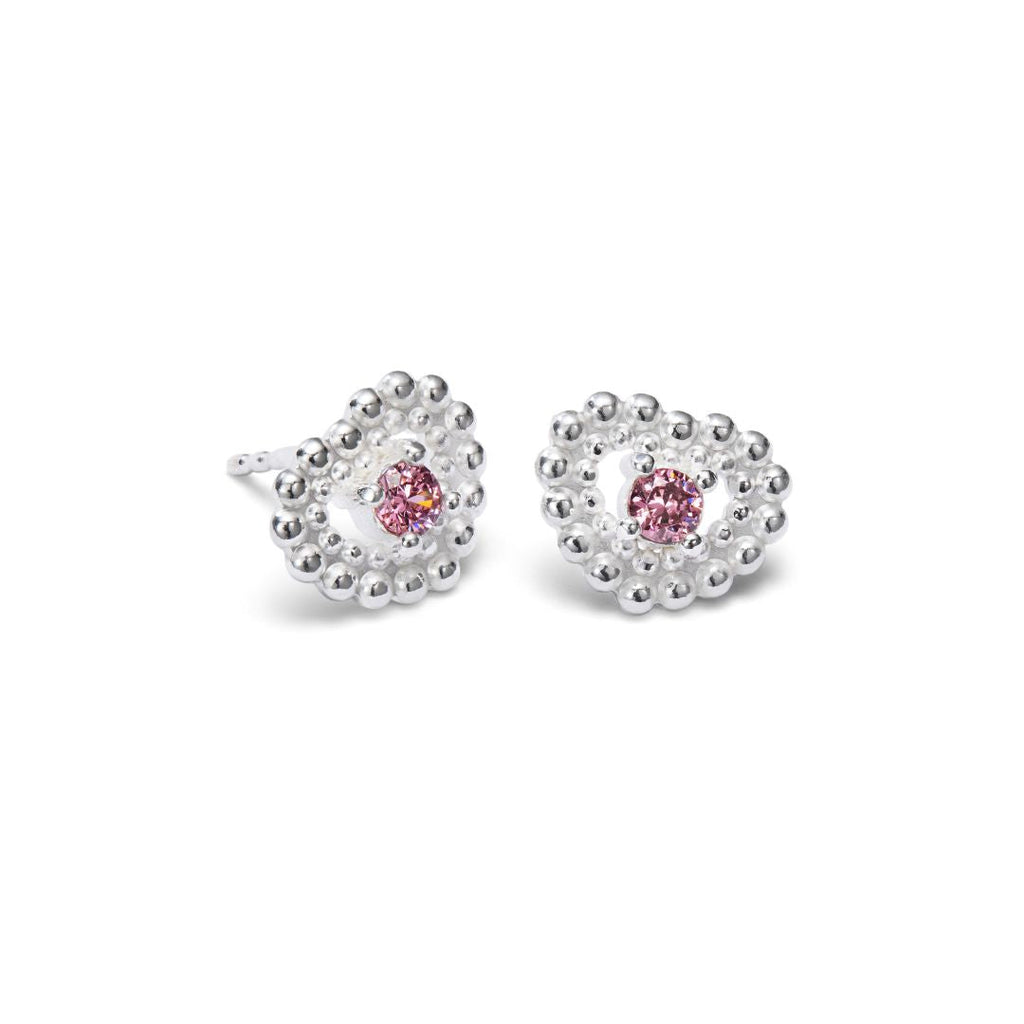 Kalevala Pink Ribbon 2025 Circle of Light Earrings, Silver and Zircons, 22669483JT