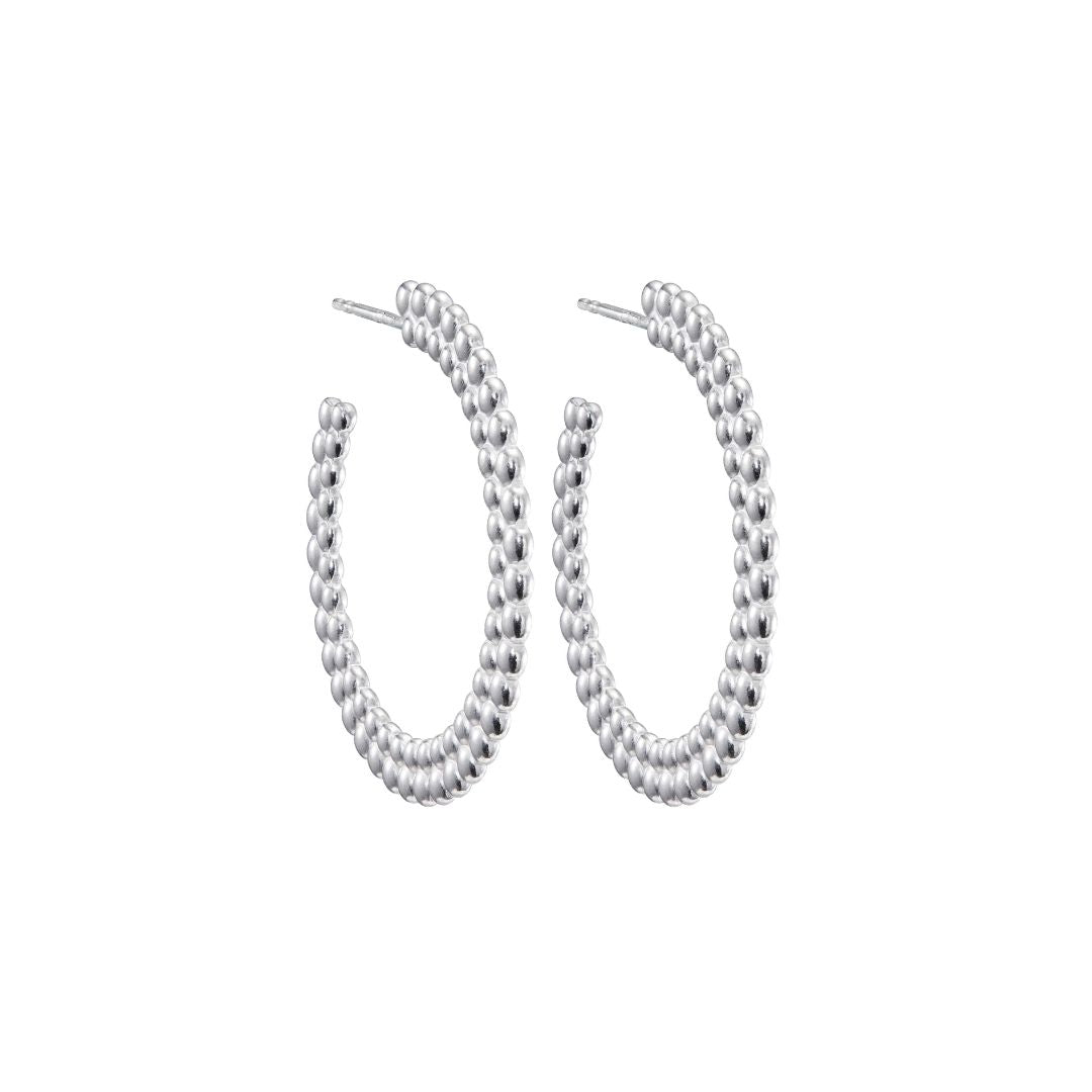 Kalevala Circle of Light Hoop Earrings, Large, Silver, Kalevala Modern, 2669484T