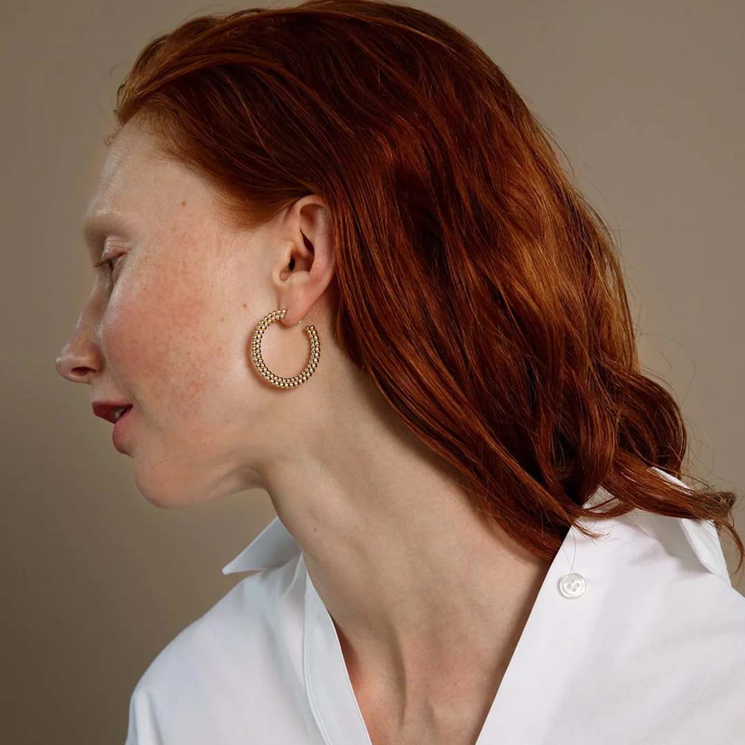 Kalevala Circle of Light Hoop Earrings, Large, Bronze, Kalevala Modern, 3669484T