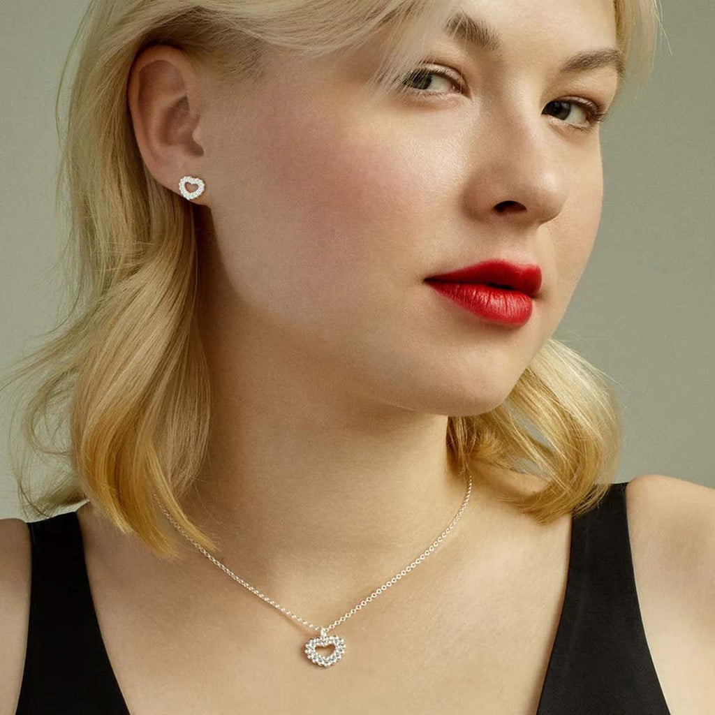 Kalevala Circle of Light Heart earrings, silver, Kalevala Modern