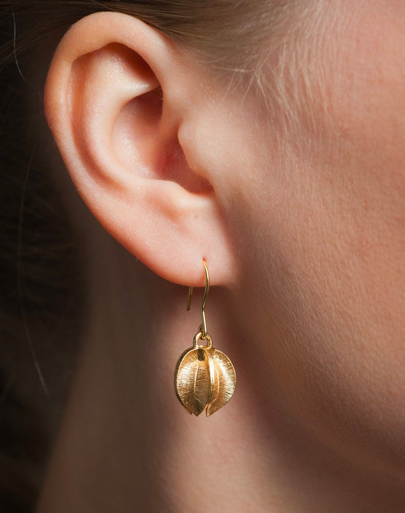 Kalevala Snow Flower earrings, hook, bronze, Kalevala Modern, 3682142K